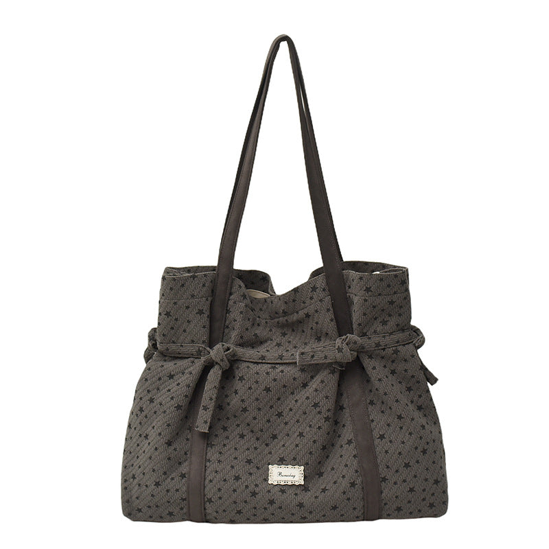 Ditsy Floral Canvas Dumpling Shape Shoulder Bag For Women With Single Shoulder Strap Featuring Flower Design