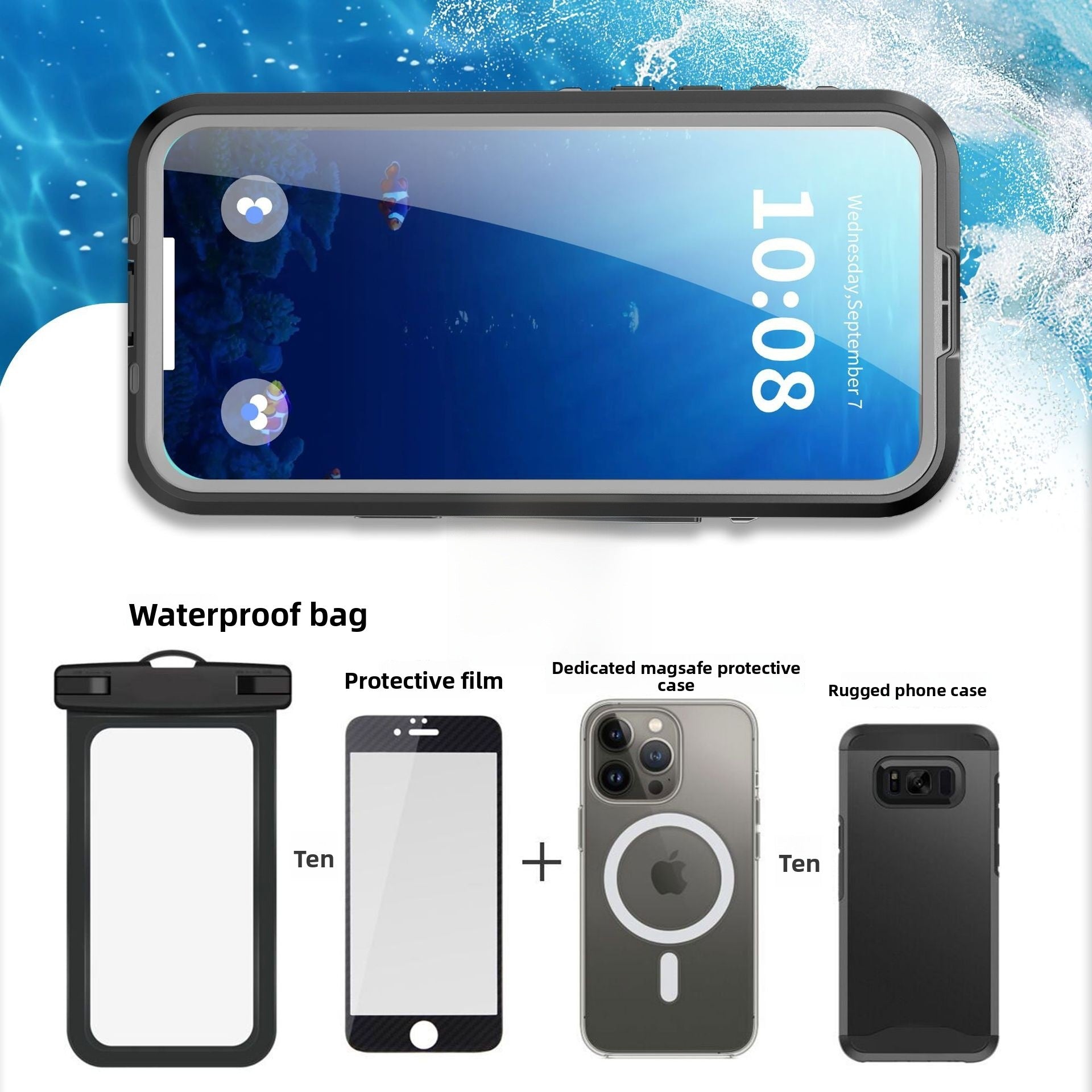 Fruit Pattern TPU Phone Case In Dyed Black For Apple IPhone Protection