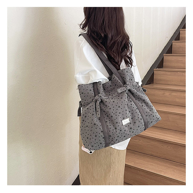 Ditsy Floral Canvas Dumpling Shape Shoulder Bag For Women With Single Shoulder Strap Featuring Flower Design