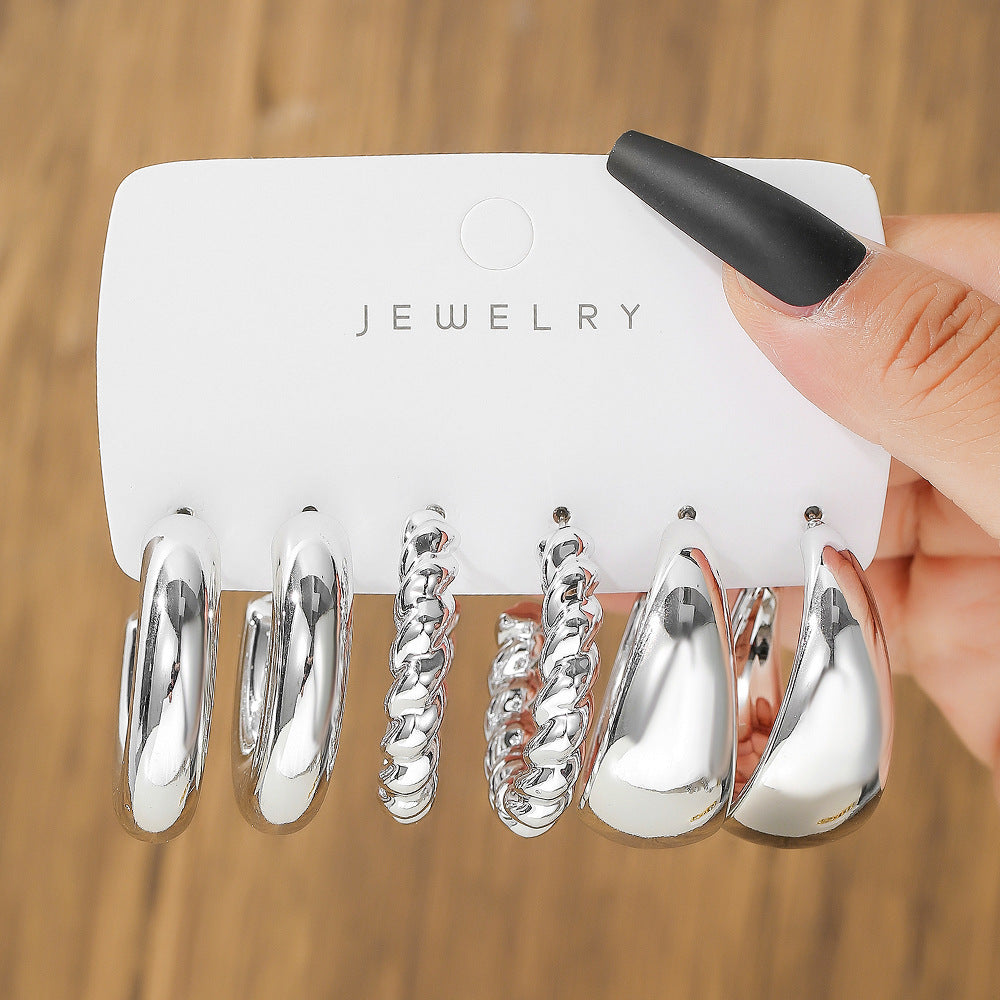 Exaggerated Asymmetrical Geometric Earrings In Electroplated CCB With 304 Stainless Steel Posts, Unisex Design