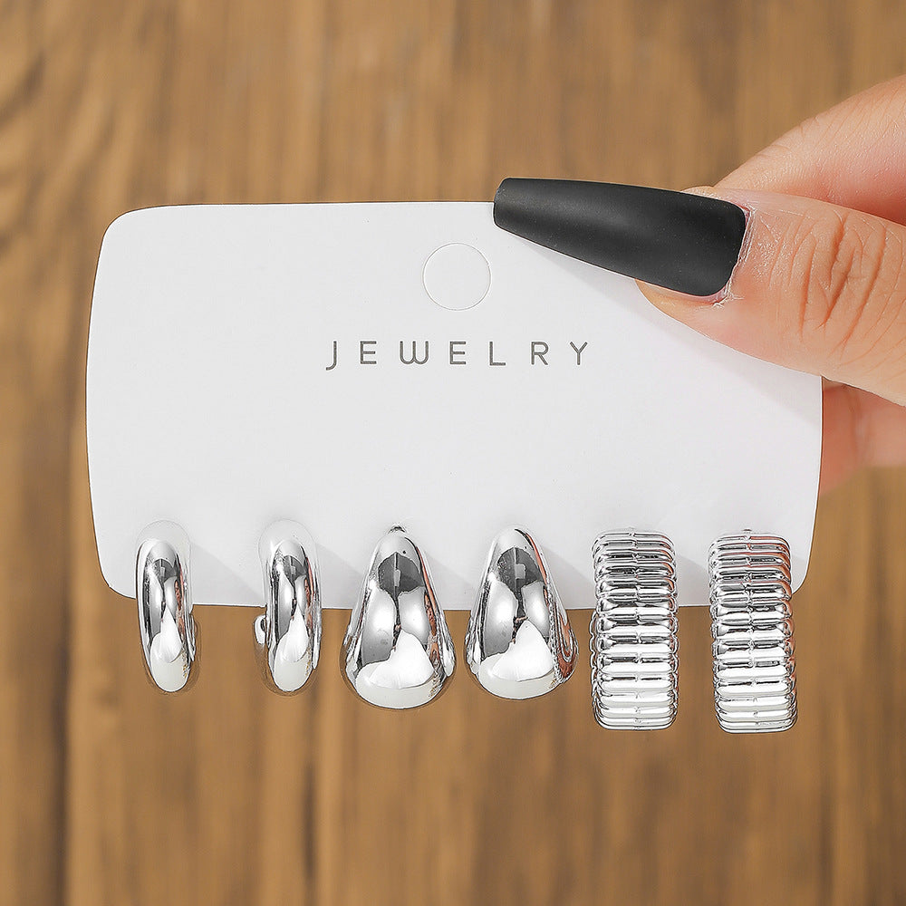 Exaggerated Asymmetrical Geometric Earrings In Electroplated CCB With 304 Stainless Steel Posts, Unisex Design