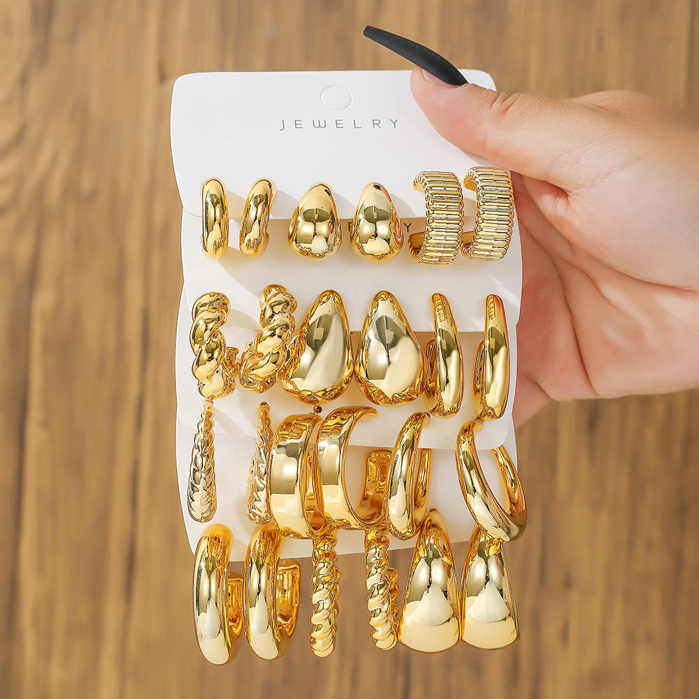 Exaggerated Asymmetrical Geometric Earrings In Electroplated CCB With 304 Stainless Steel Posts, Unisex Design