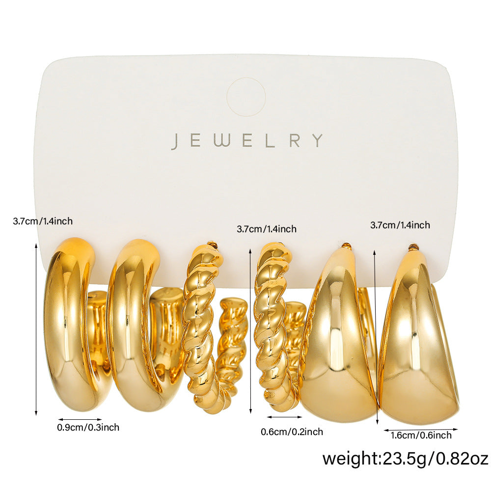 Exaggerated Asymmetrical Geometric Earrings In Electroplated CCB With 304 Stainless Steel Posts, Unisex Design