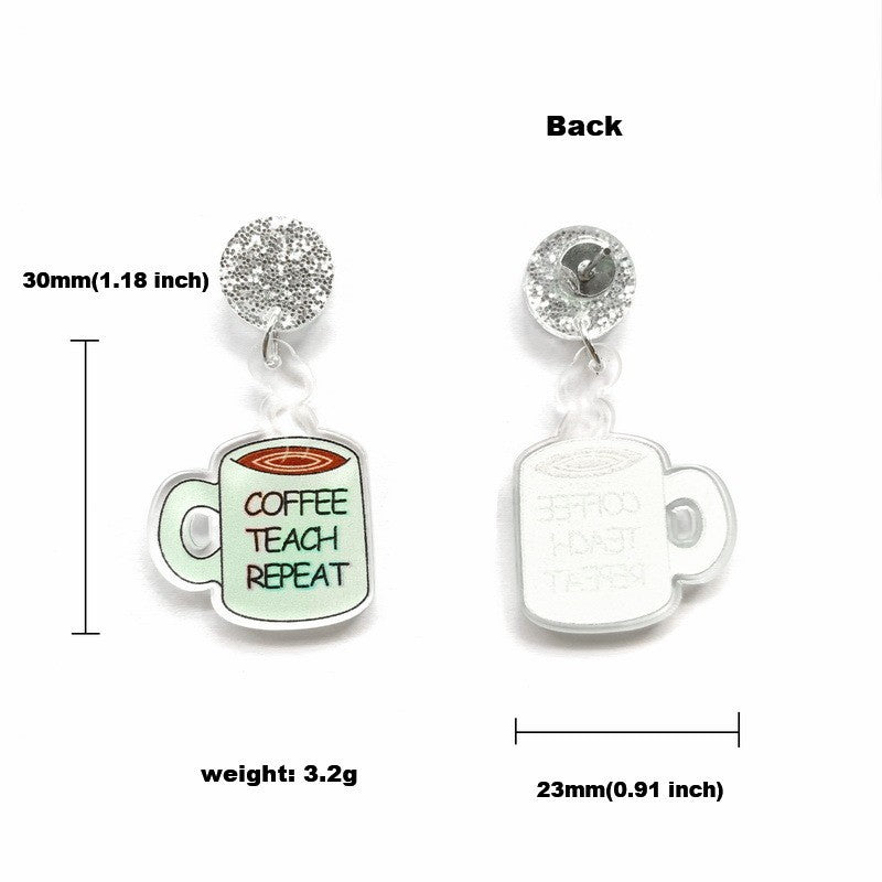 Cute Natural Pink Acrylic Cup Earrings For Women With 304 Stainless Steel Ear Pins
