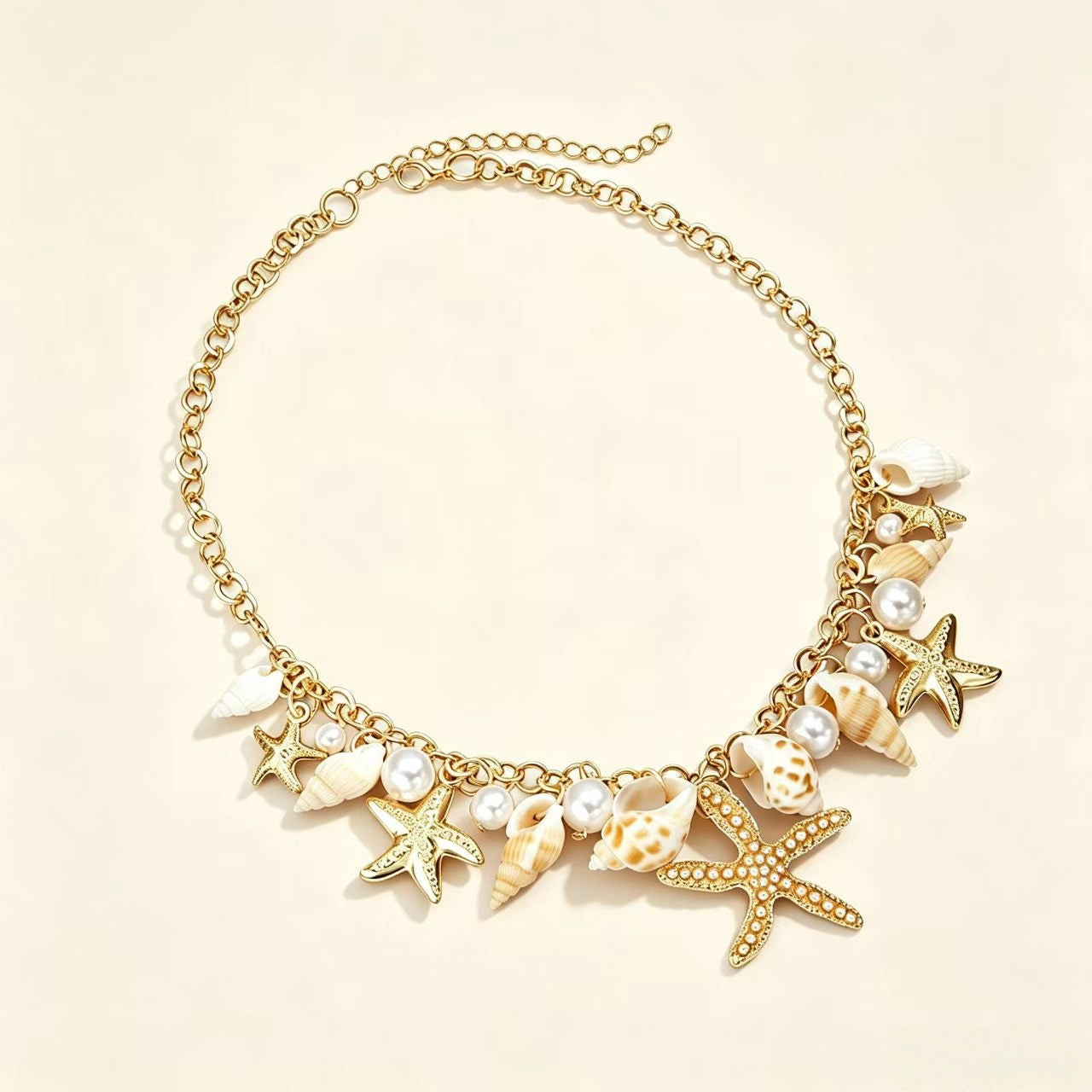 Bohemian Starfish Pendant Necklace For Women In Electroplated Alloy Featuring Unique Design