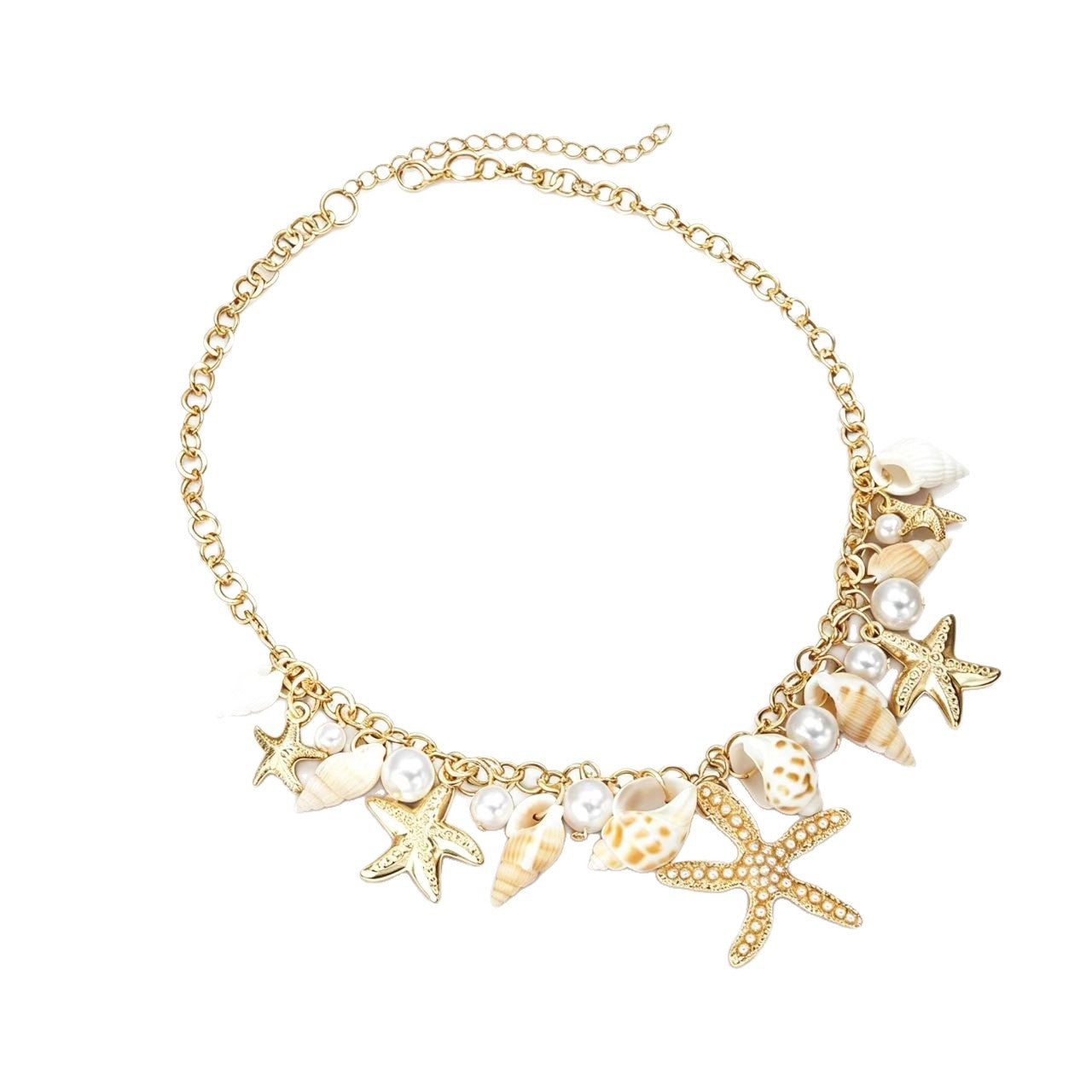 Bohemian Starfish Pendant Necklace For Women In Electroplated Alloy Featuring Unique Design