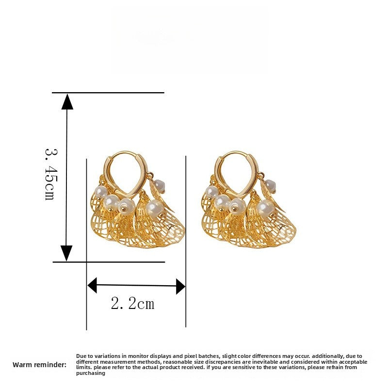 Exaggerated Leaves Drop Earrings For Women In Gold Real Gold Plated Copper With Ear Clips