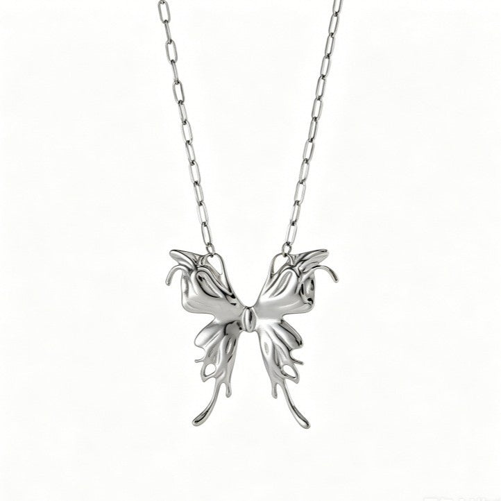 Butterfly Tassel Necklace For Women In Gold With Electroplated 304 Stainless Steel Cable Chain
