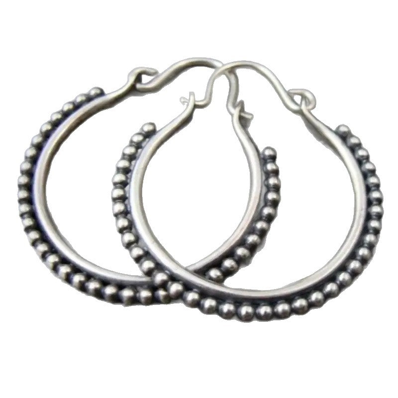 Geometric Hoop Earrings For Women In Silver Plated Alloy Featuring Zinc Alloy Ear Pins