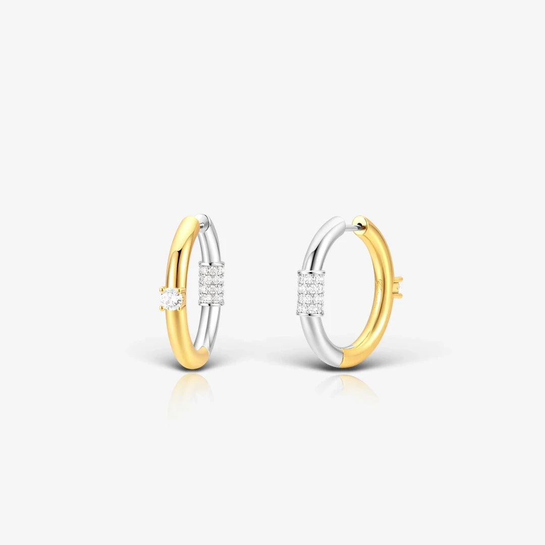 Luxurious Geometric Earrings For Women With Copper Ear Pins And Silver Plated Electroplated Finish