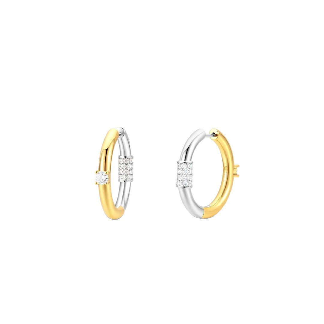 Luxurious Geometric Earrings For Women With Copper Ear Pins And Silver Plated Electroplated Finish