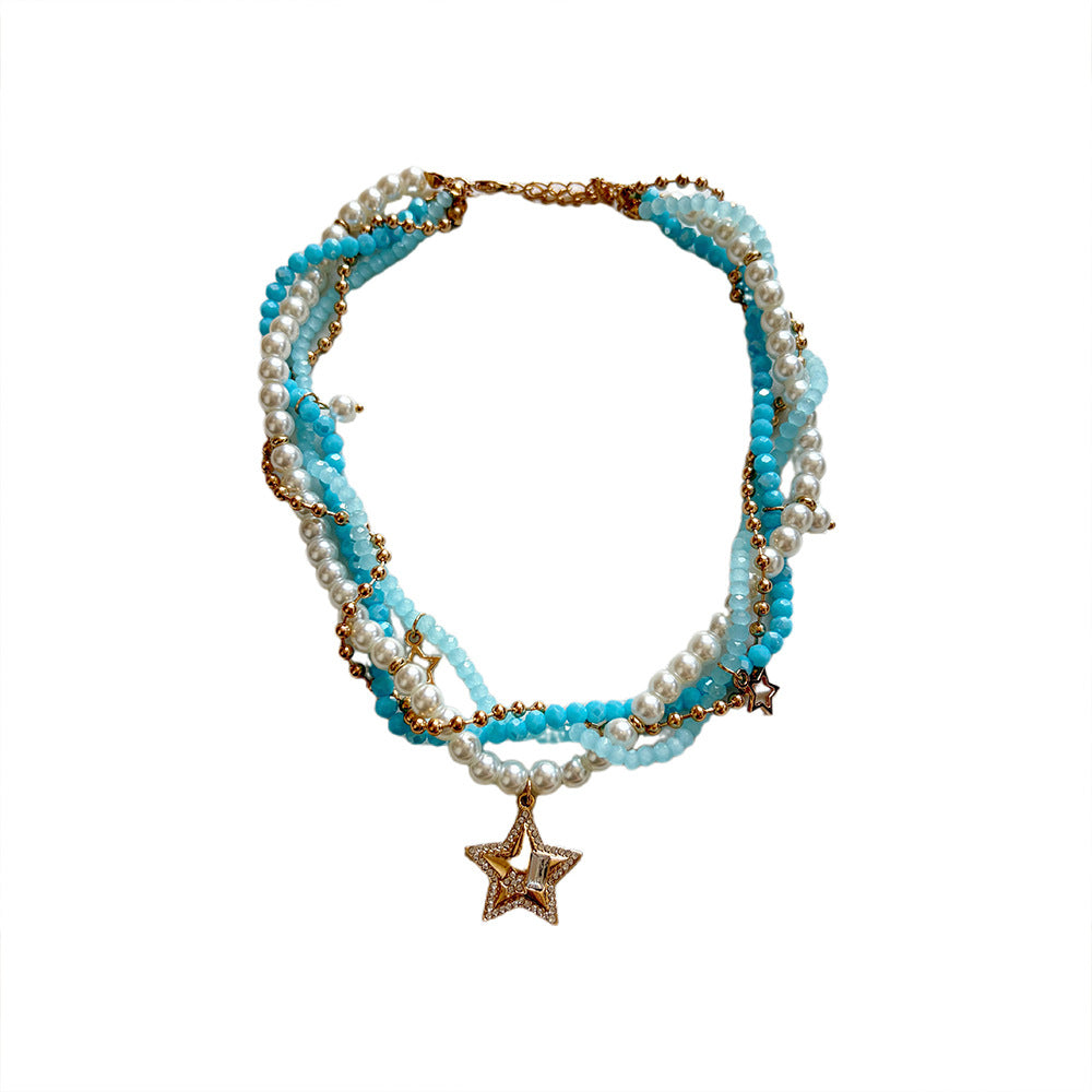 Bohemian Pentagram Pendant Necklace For Women With Beading Craft And Beaded Chain