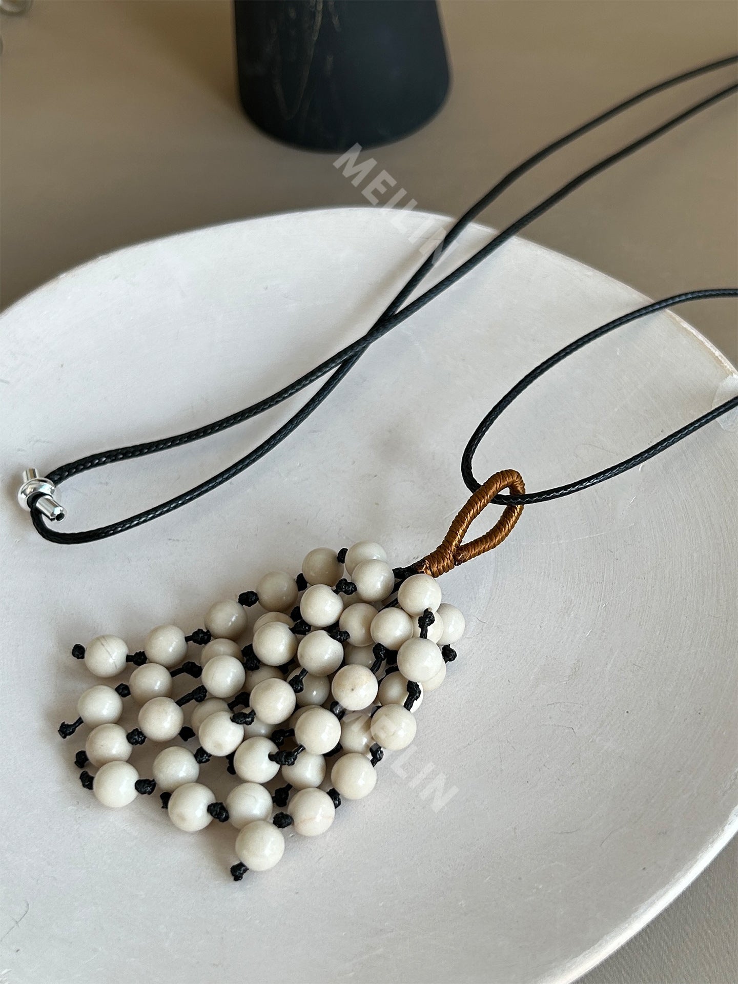 Bohemian Long Tassel Necklace For Women With Woven Leather Rope Chain Featuring Braid Craft In Mixed Materials