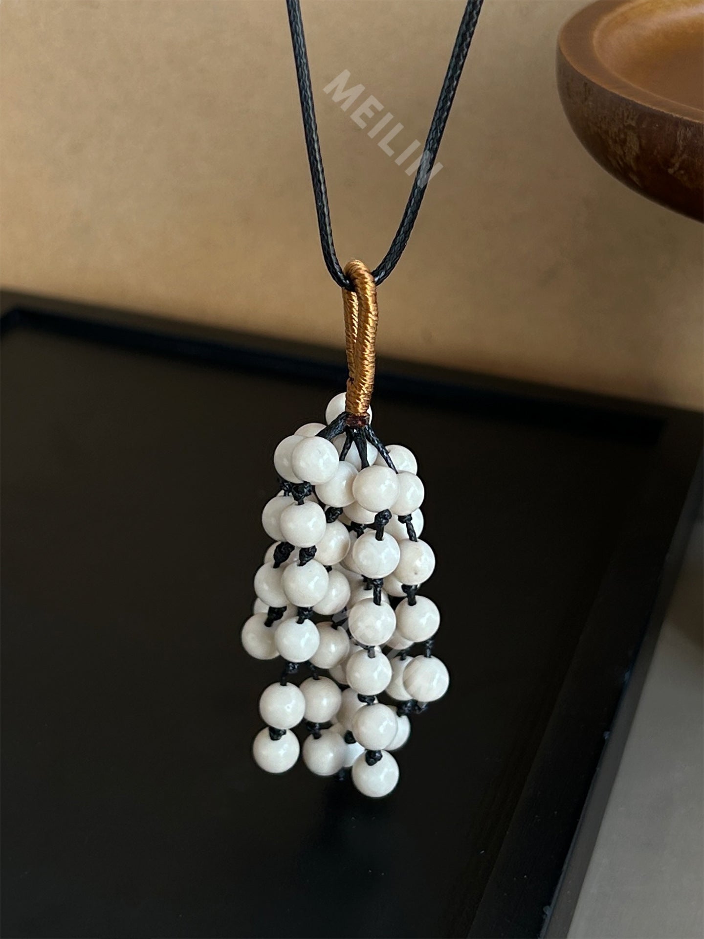 Bohemian Long Tassel Necklace For Women With Woven Leather Rope Chain Featuring Braid Craft In Mixed Materials