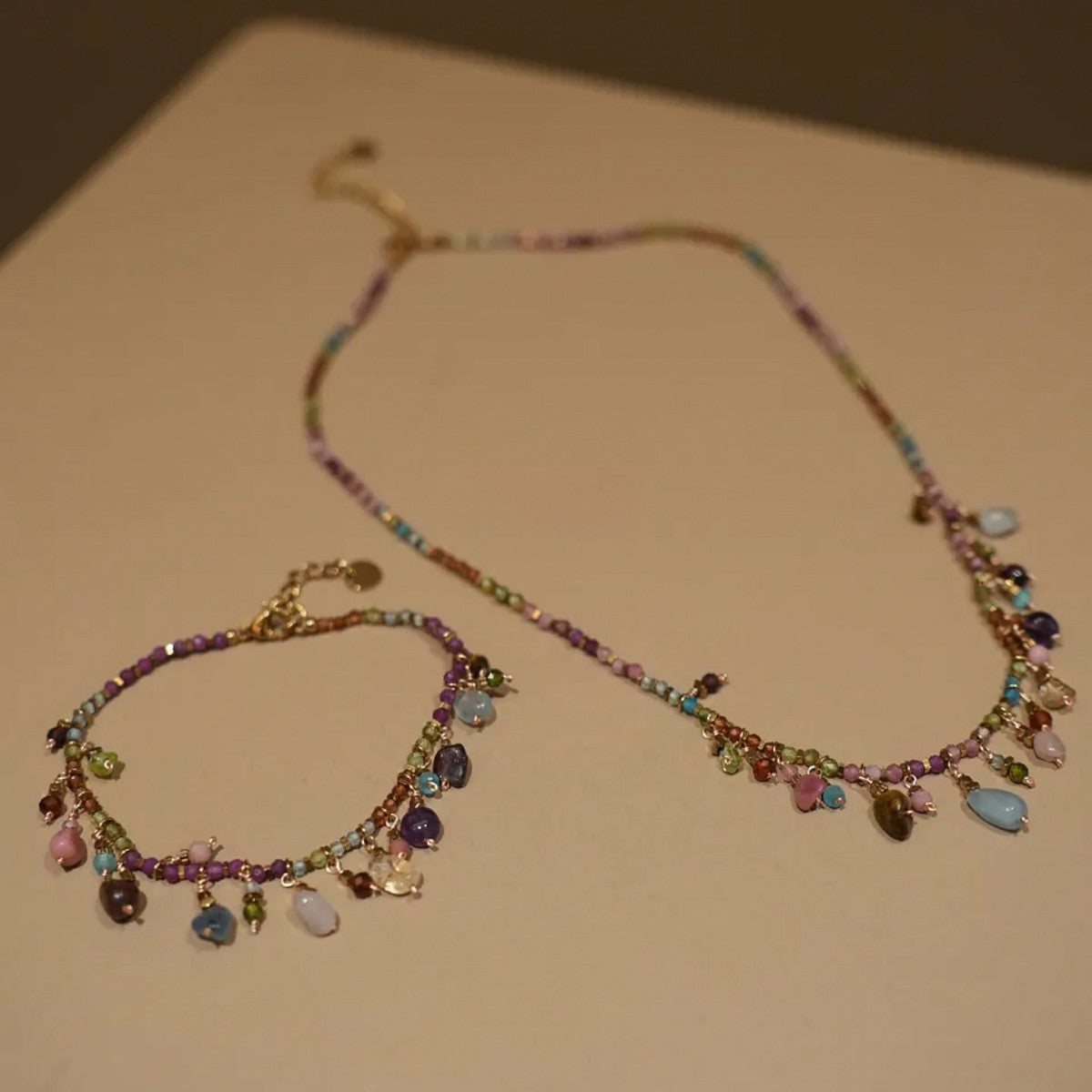 Bohemian Tassel Copper Pendant Necklace For Women In Multicolor