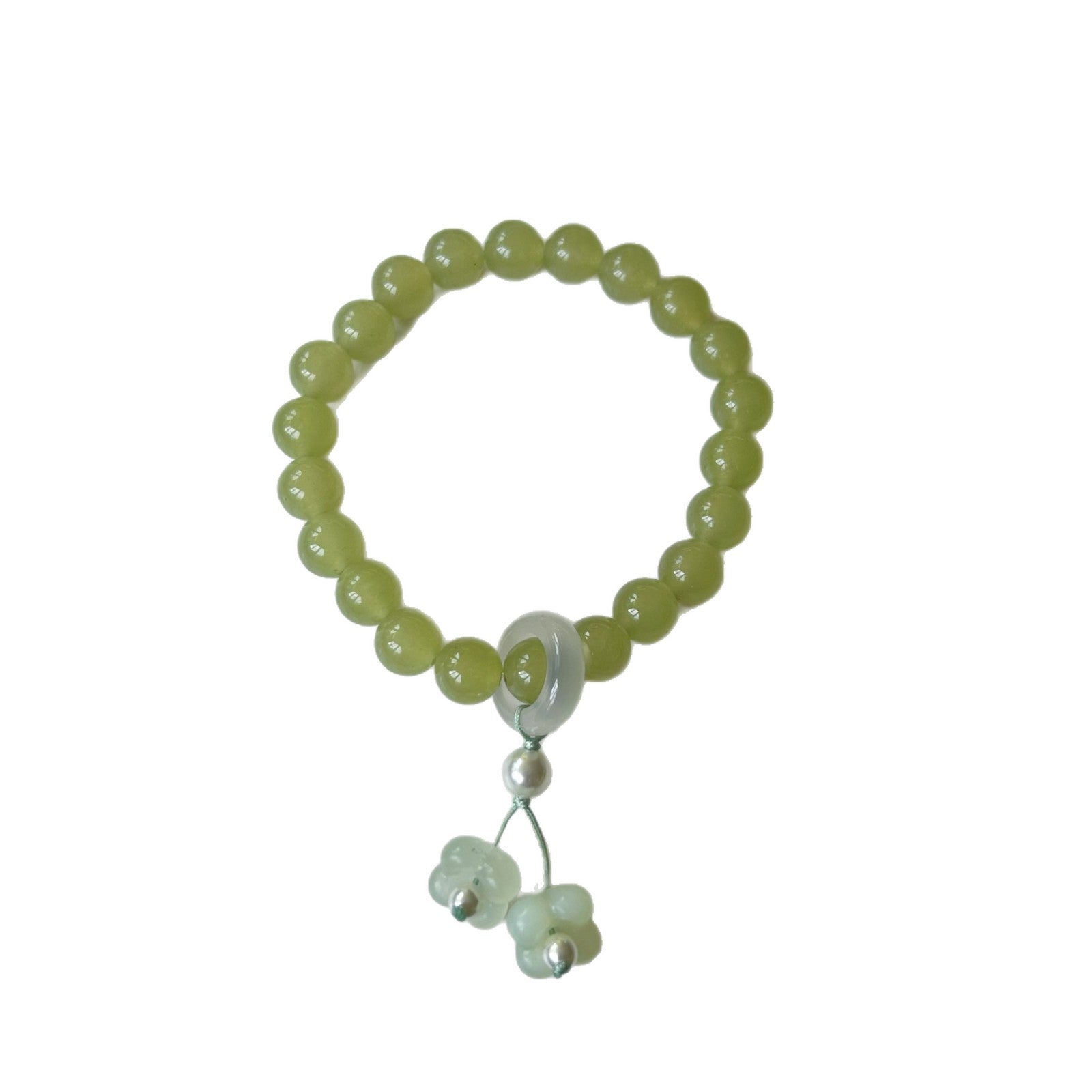 Floral Natural Stone Bracelets For Women In Simple Style With Tassel, Perfect For Daily Wear