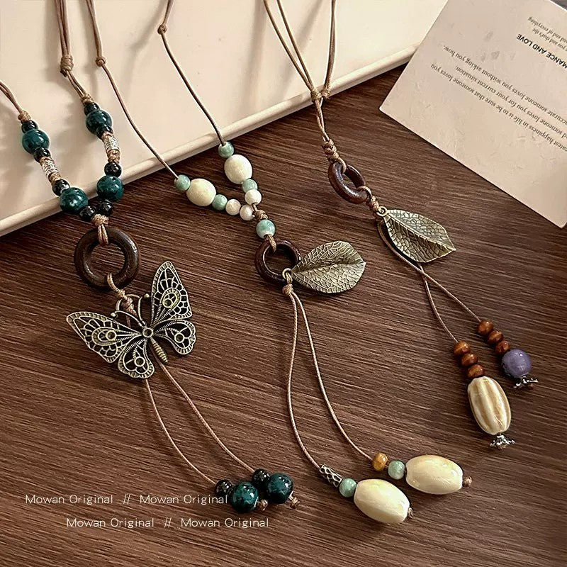 Bohemian Double Layer Feather Necklace For Women With Alloy Pendant, Perfect For Casual Wear