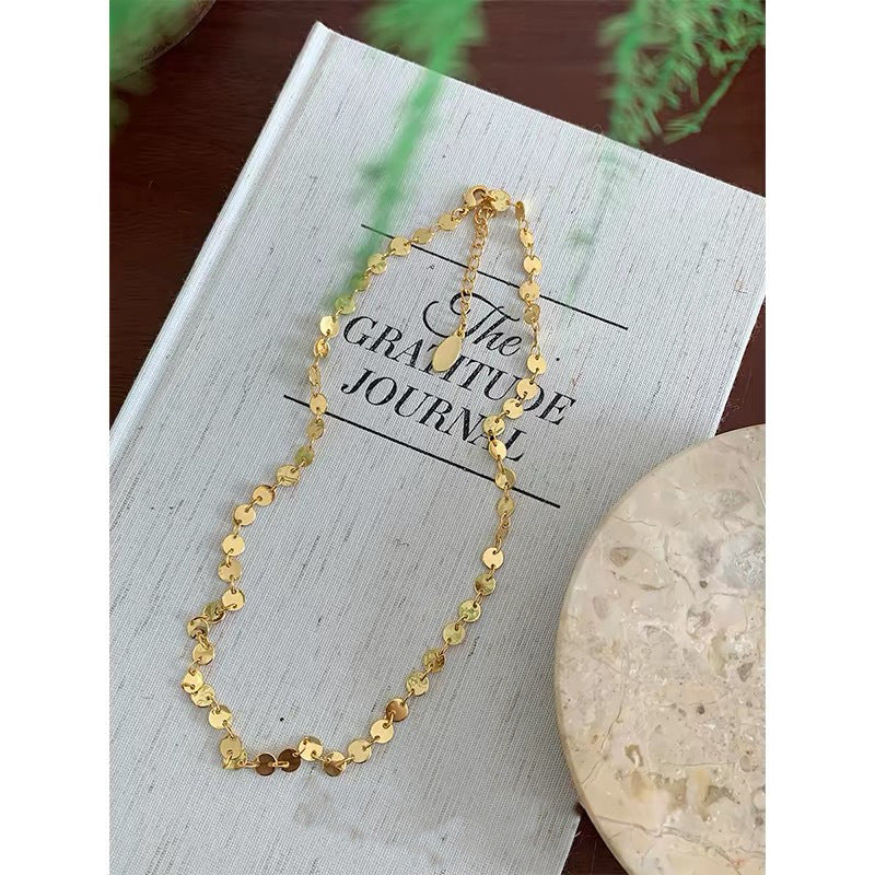 Bohemian Round Gold Necklace For Women Featuring Electroplated Alloy Pendant