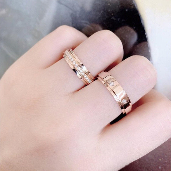 New Style Oval Rotatable Ring For Unisex In Silver Featuring 18K Real Gold Plated V Gold Material