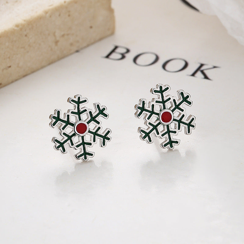 Christmas Tree Stud Earrings For Women In Simple Style, Made Of 925 Sterling Silver With Electroplated Gold Plating