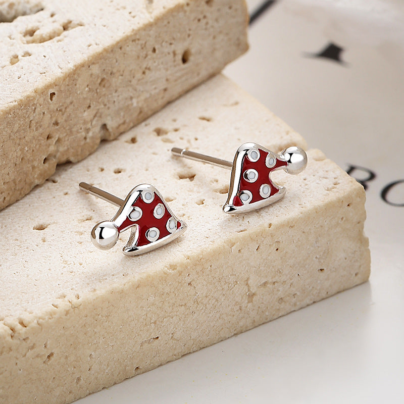 Christmas Tree Stud Earrings For Women In Simple Style, Made Of 925 Sterling Silver With Electroplated Gold Plating