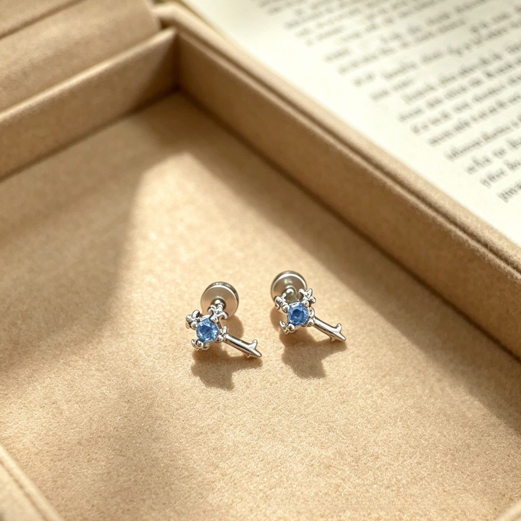 Cross Ear Cartilage Rings & Studs In Copper With Zircon Inlay, Electroplated, Featuring Titanium Steel Posts, Simple Style For Women