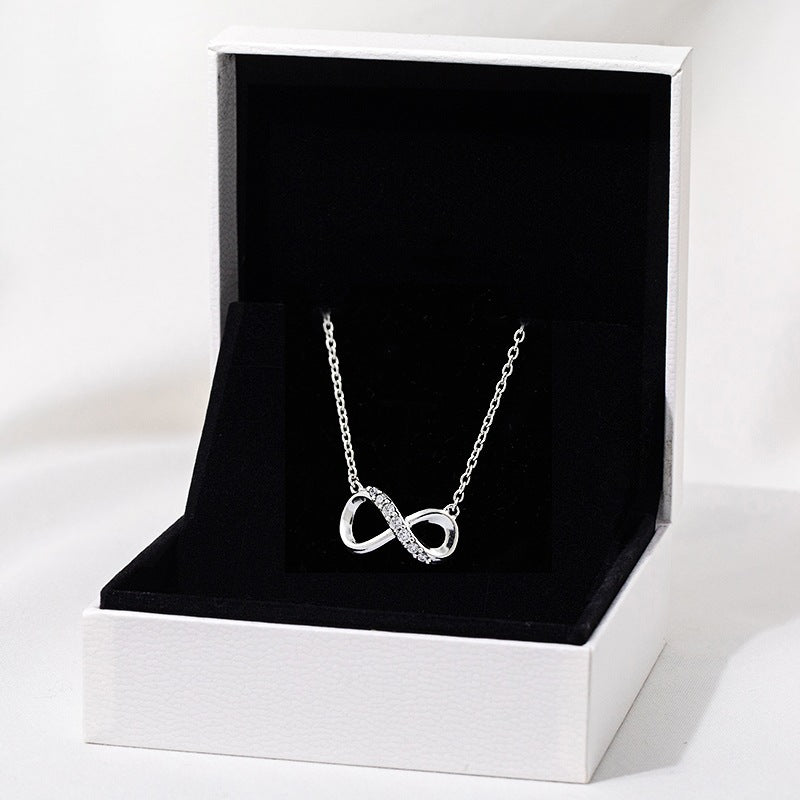 Infinity Elegant Pendant Necklace For Unisex In Copper With Electroplated Finish And Cable Chain