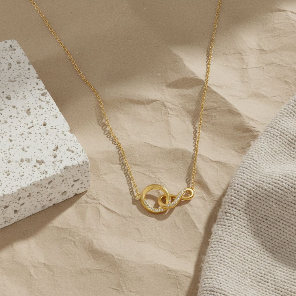 Gold Symbol Necklace For Women Featuring Real Gold Plated Copper Pendant With Cable Chain