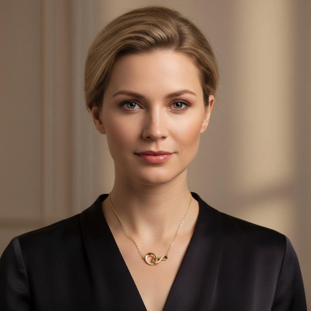 Gold Symbol Necklace For Women Featuring Real Gold Plated Copper Pendant With Cable Chain