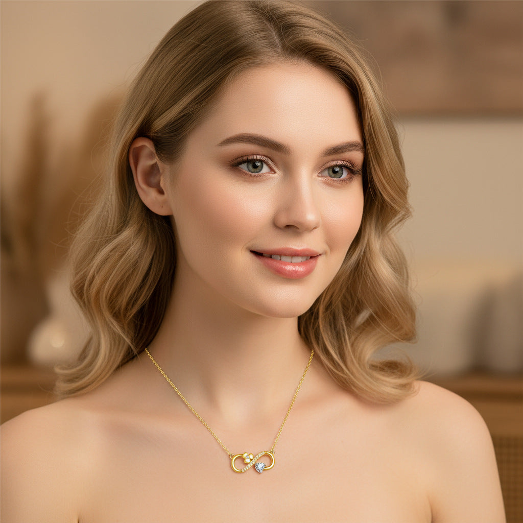 Gold Symbol Necklace For Women With Real Gold Plated Copper Pendant On Cable Chain