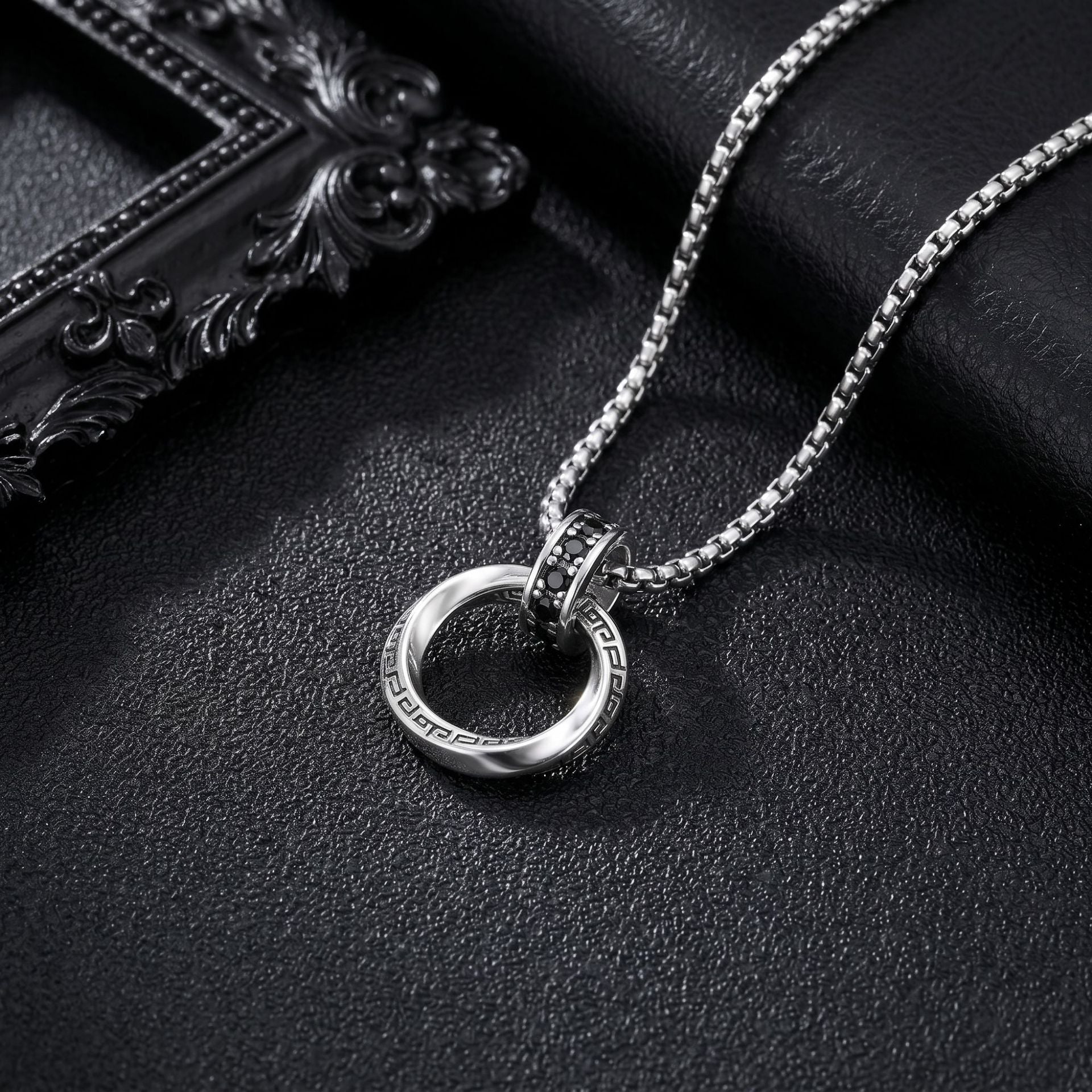 Infinity Hip-Hop Necklace For Unisex Featuring Alloy Pendant With Rhinestones And 304 Stainless Steel Box Chain