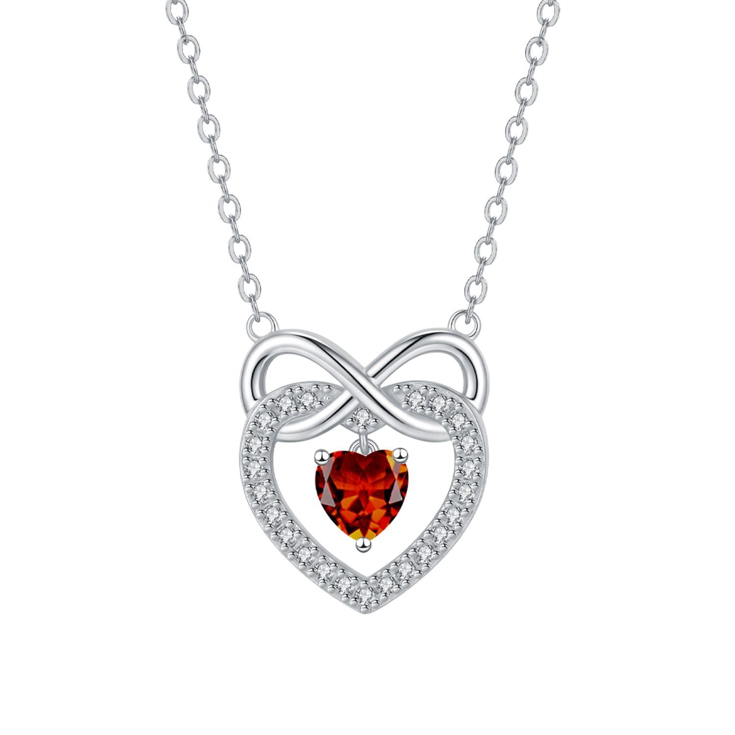 Heart Shape Necklace For Women In Champagne With Copper Pendant And Zircon Inlay On Cable Chain
