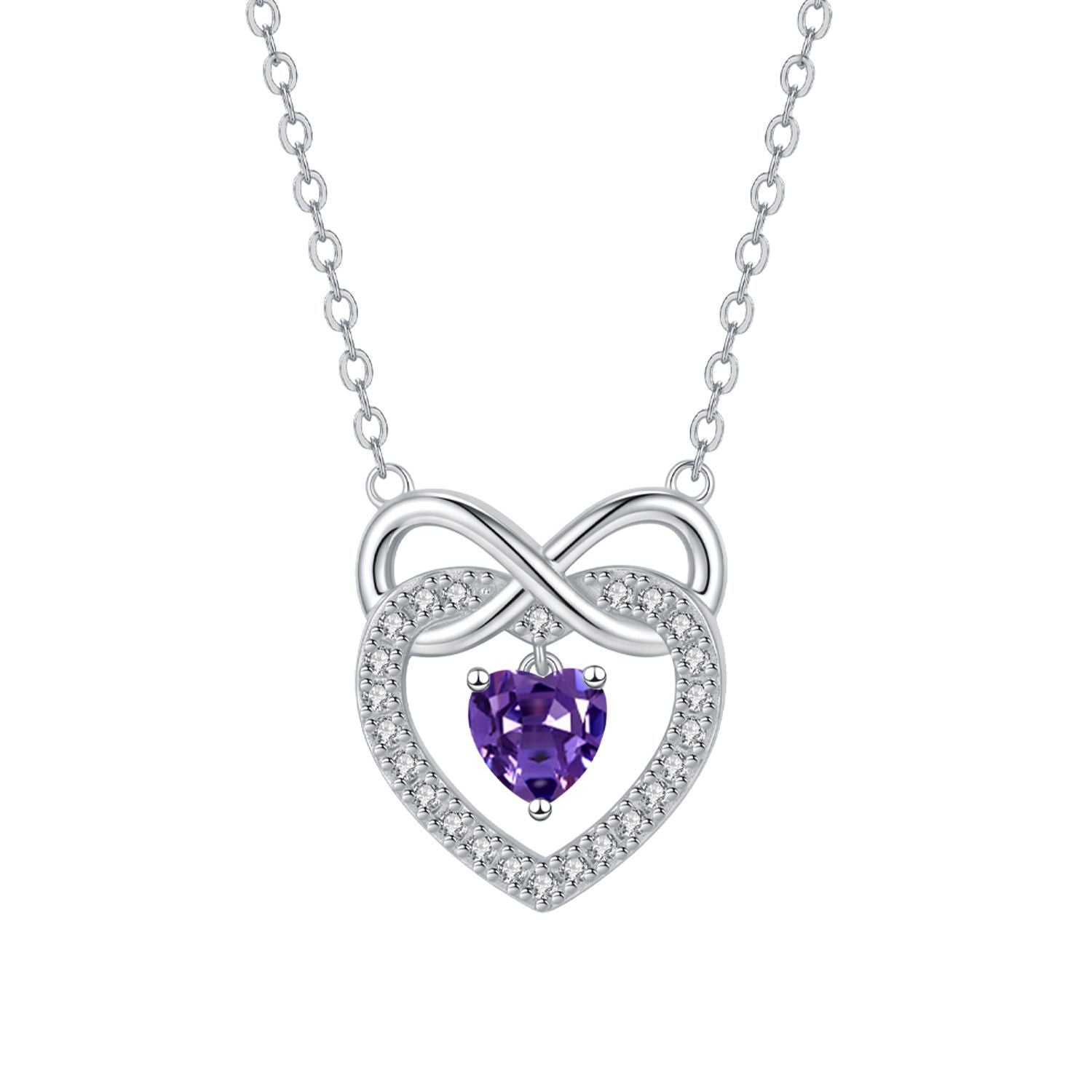 Heart Shape Necklace For Women In Champagne With Copper Pendant And Zircon Inlay On Cable Chain