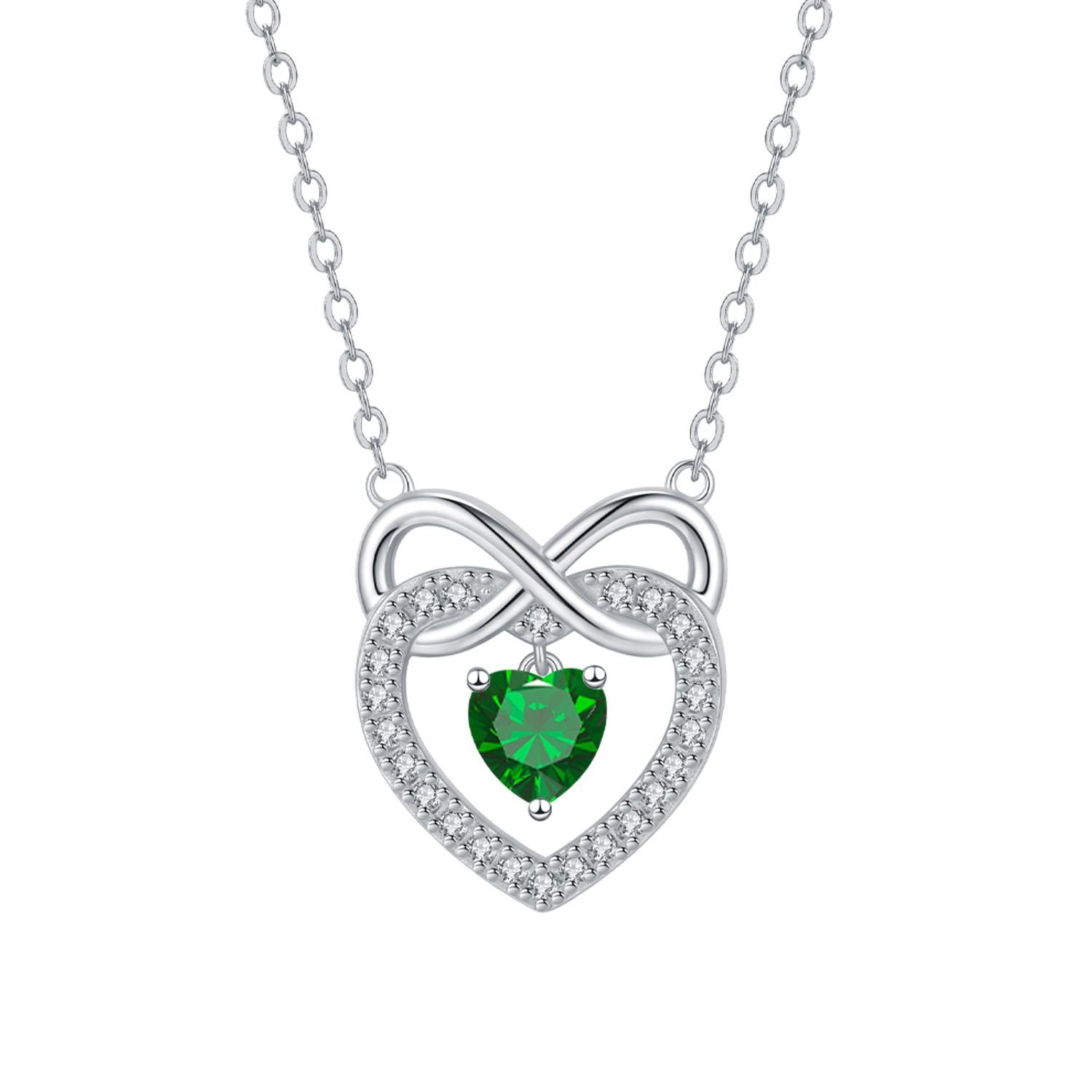Heart Shape Necklace For Women In Champagne With Copper Pendant And Zircon Inlay On Cable Chain