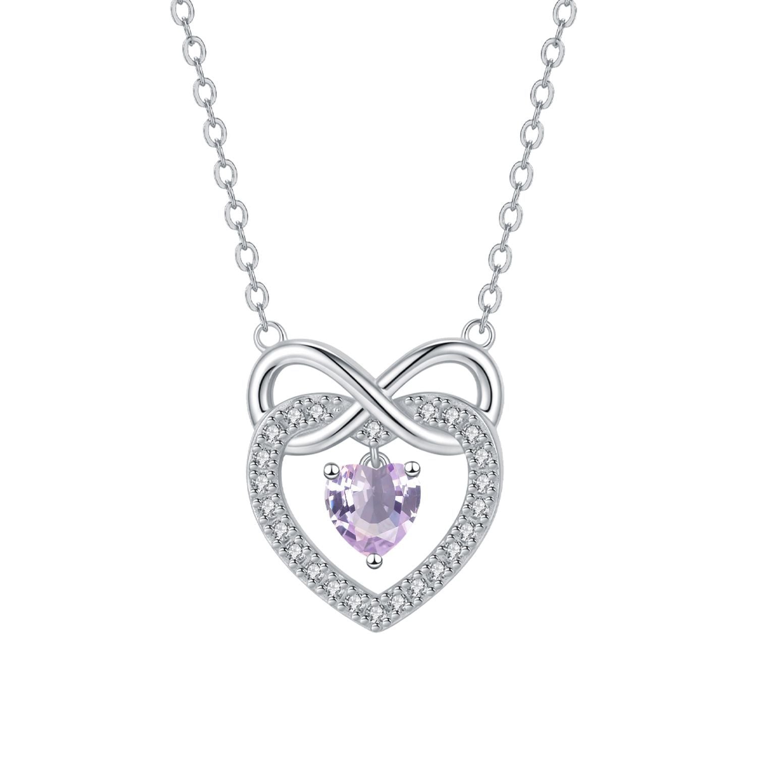 Heart Shape Necklace For Women In Champagne With Copper Pendant And Zircon Inlay On Cable Chain