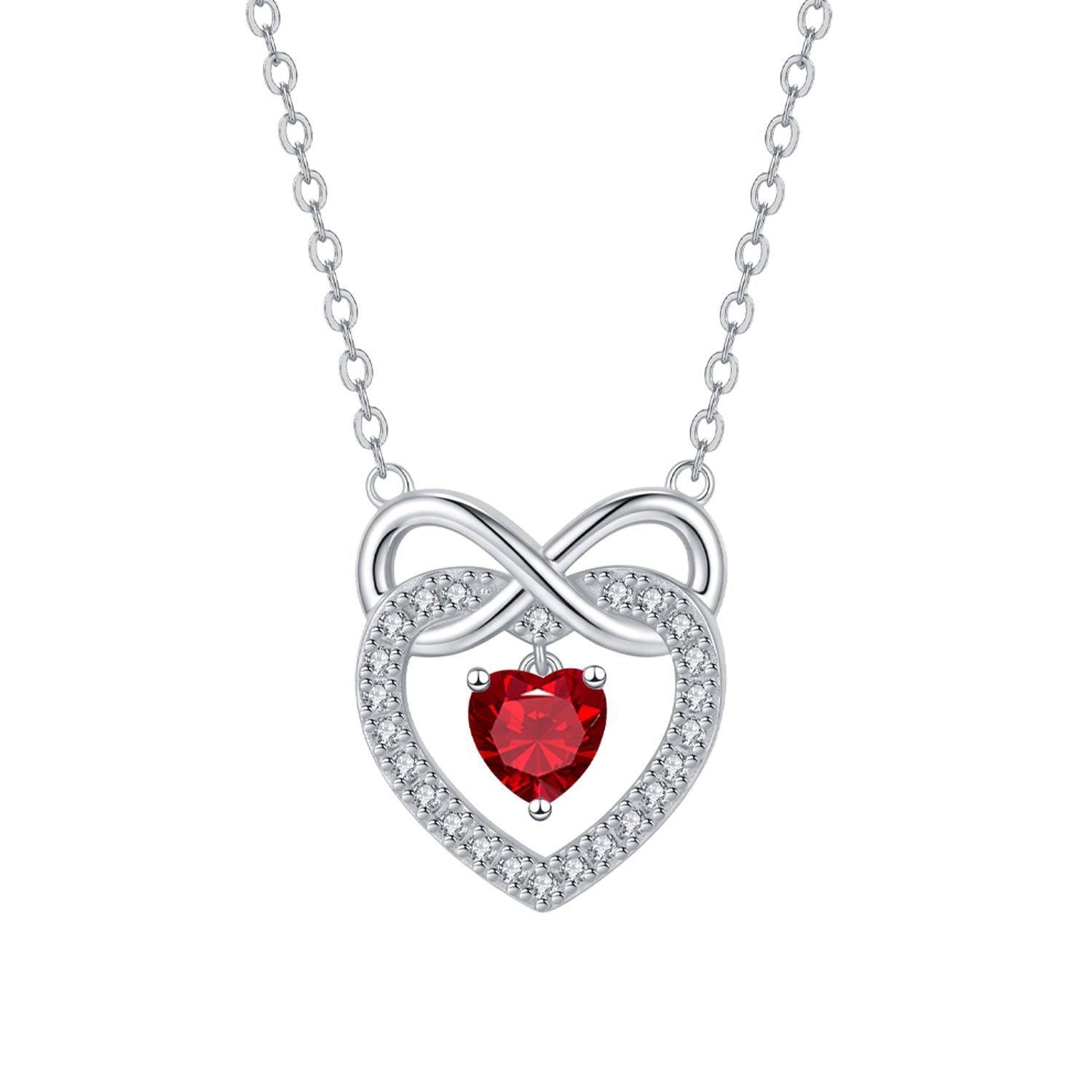 Heart Shape Necklace For Women In Champagne With Copper Pendant And Zircon Inlay On Cable Chain