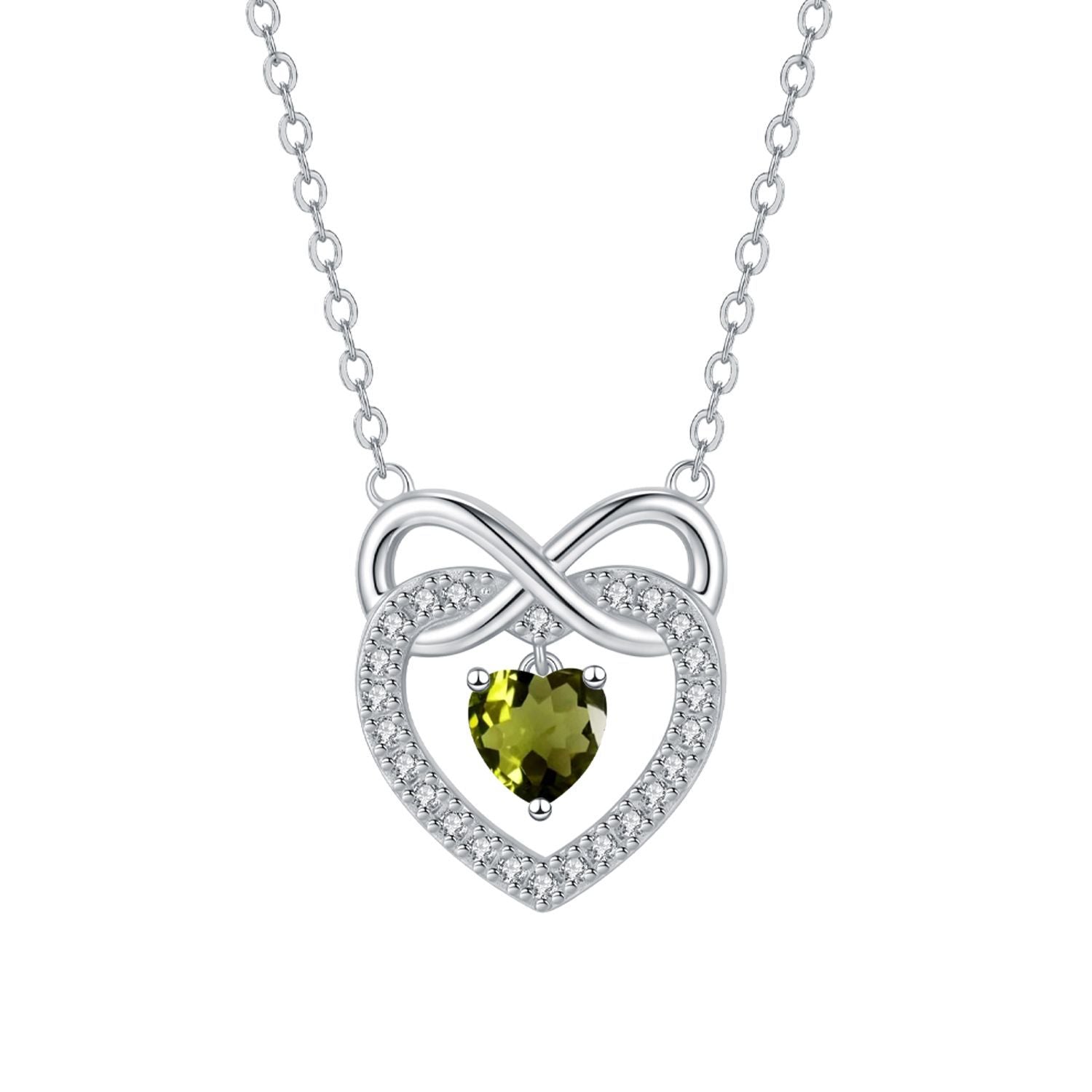Heart Shape Necklace For Women In Champagne With Copper Pendant And Zircon Inlay On Cable Chain