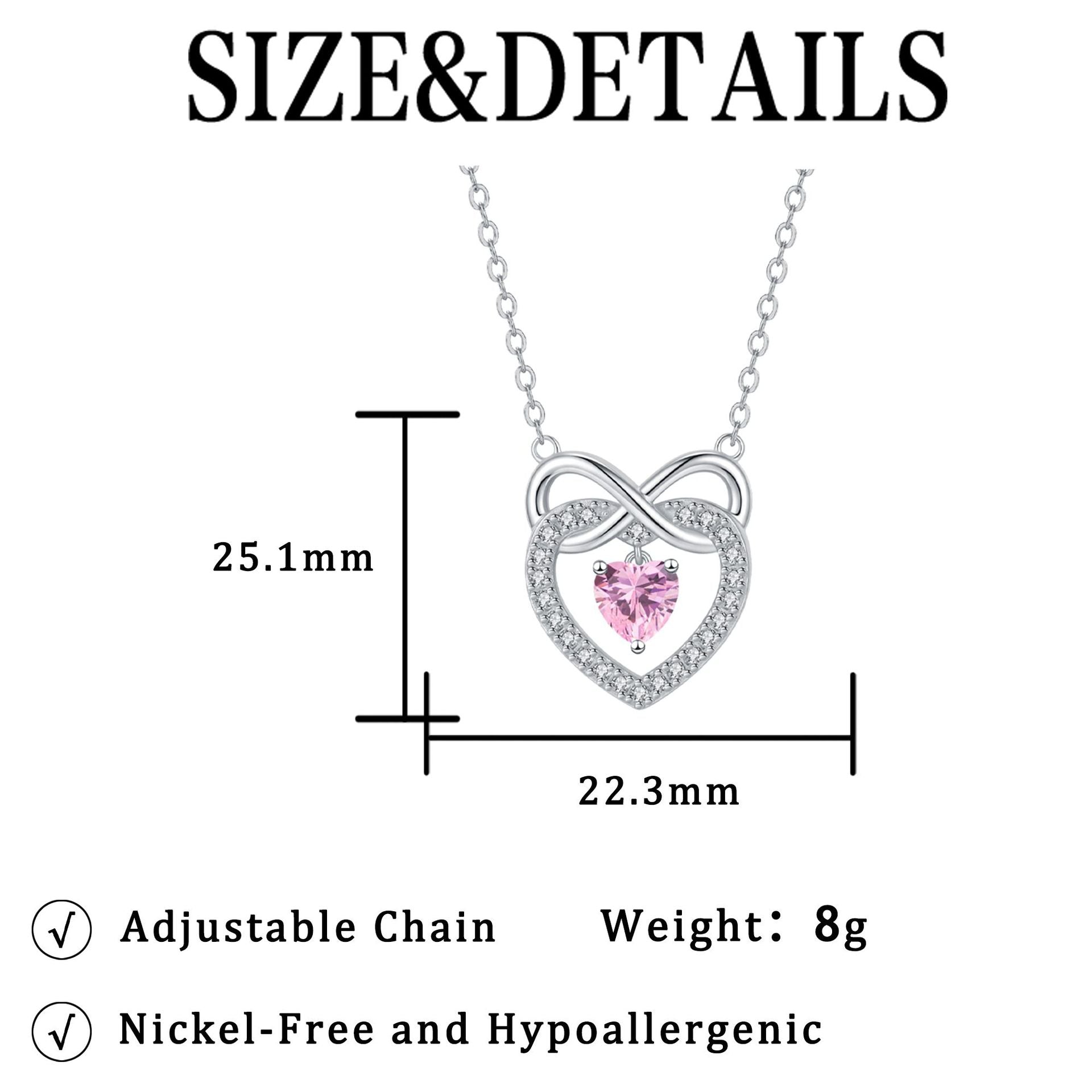 Heart Shape Necklace For Women In Champagne With Copper Pendant And Zircon Inlay On Cable Chain