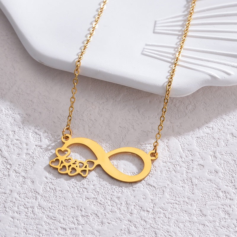 Heart Shape Gold Necklace For Women In Simple Style With 304 Stainless Steel Cable Chain