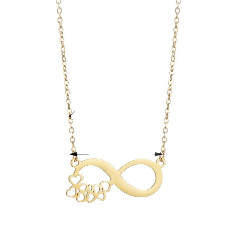 Heart Shape Gold Necklace For Women In Simple Style With 304 Stainless Steel Cable Chain