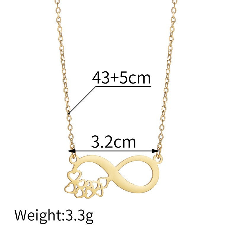 Heart Shape Gold Necklace For Women In Simple Style With 304 Stainless Steel Cable Chain