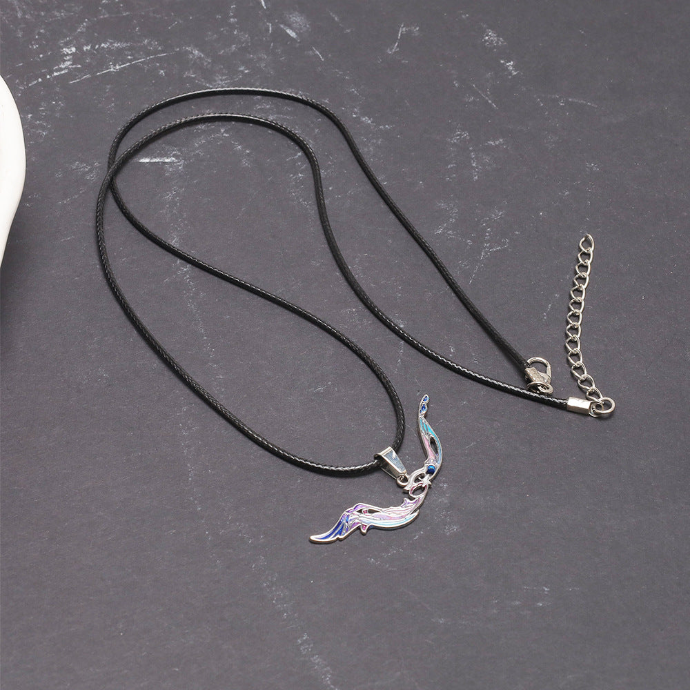 Cartoon Style Pendant Necklace For Women With Electroplated Zinc Alloy Pendant And Cord String Chain