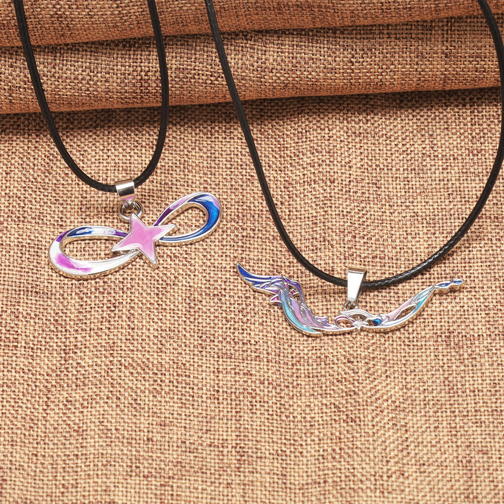 Cartoon Style Pendant Necklace For Women With Electroplated Zinc Alloy Pendant And Cord String Chain
