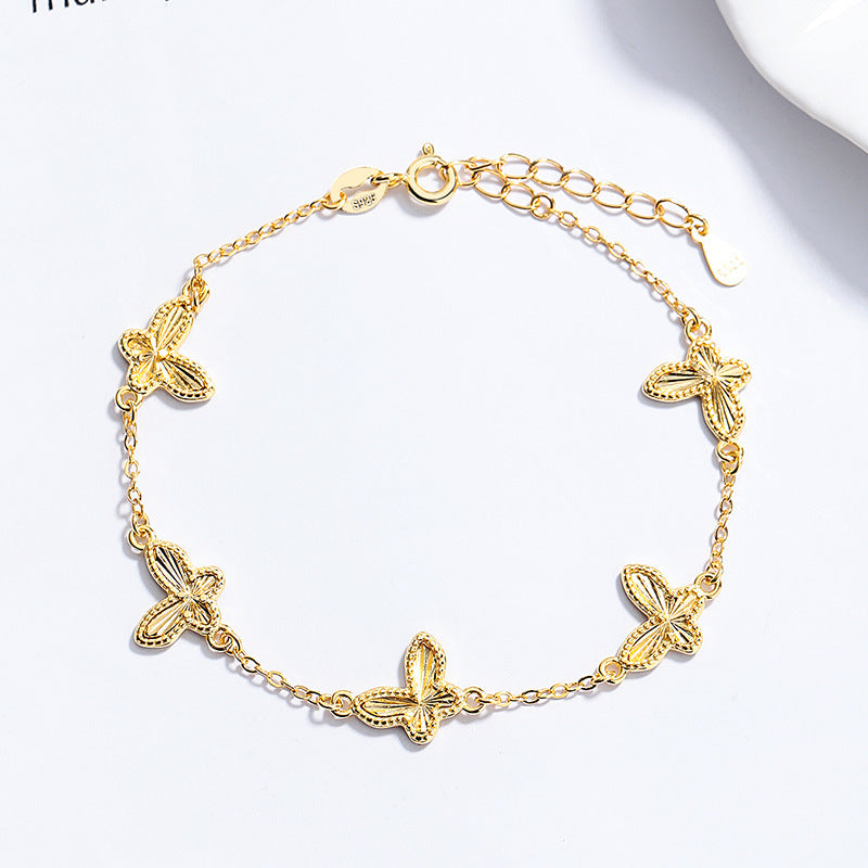Butterfly Bracelet For Women In Simple Style, Featuring 925 Sterling Silver Chain In Silver