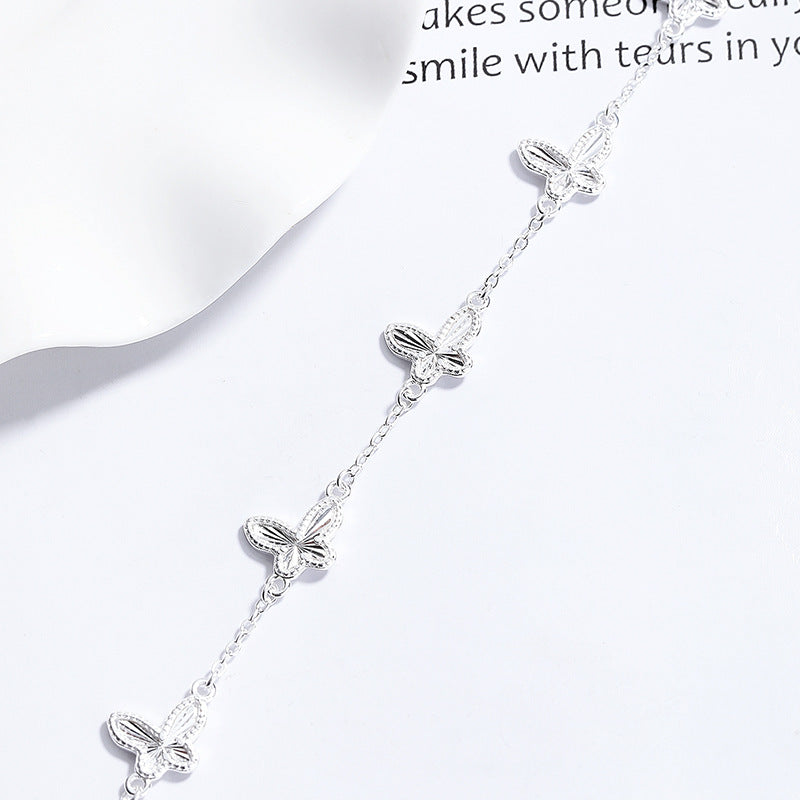 Butterfly Bracelet For Women In Simple Style, Featuring 925 Sterling Silver Chain In Silver