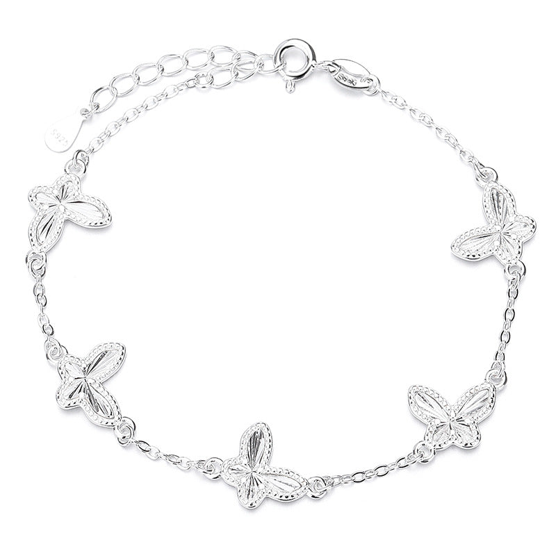 Butterfly Bracelet For Women In Simple Style, Featuring 925 Sterling Silver Chain In Silver