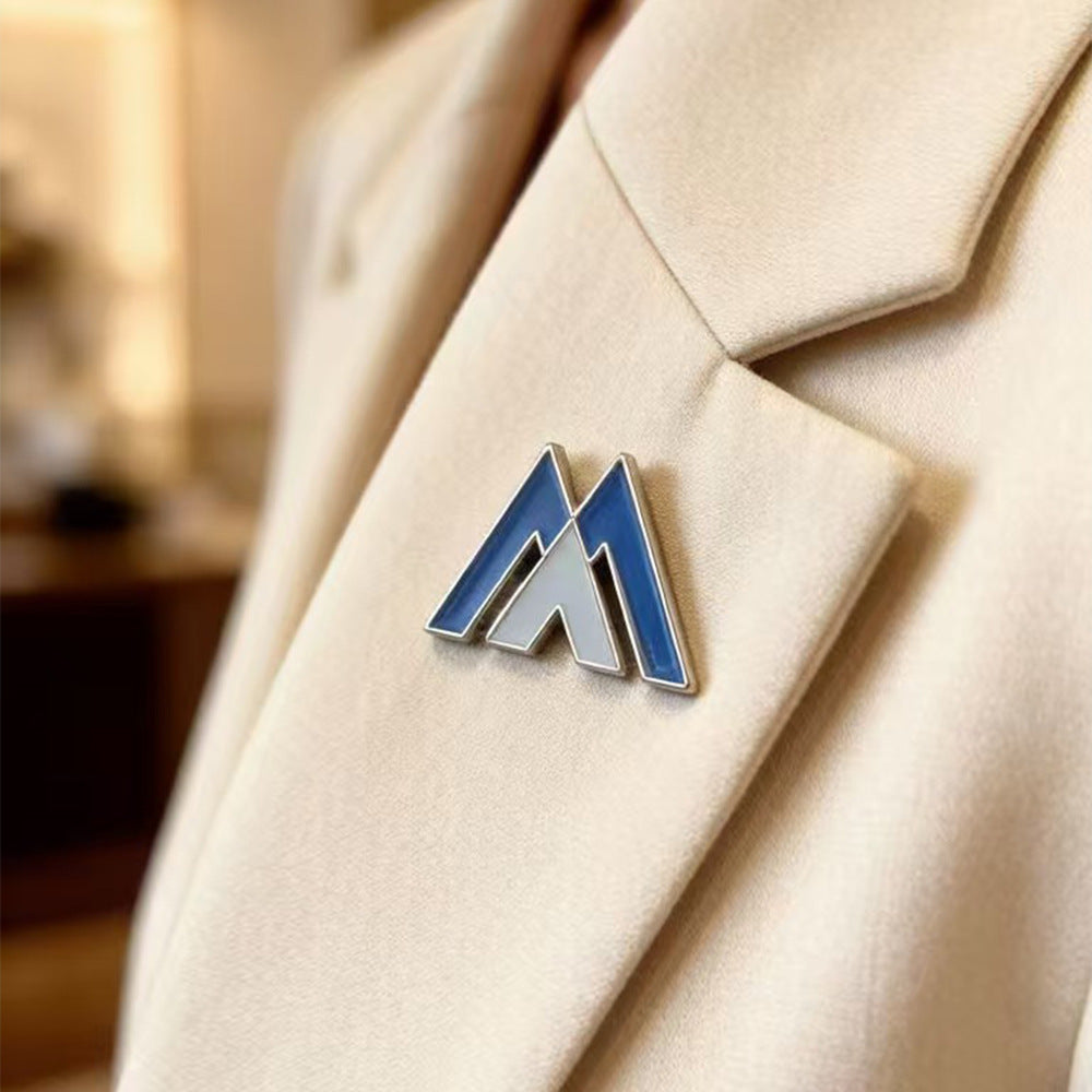 Electroplated Alloy Letter Pin In Blue