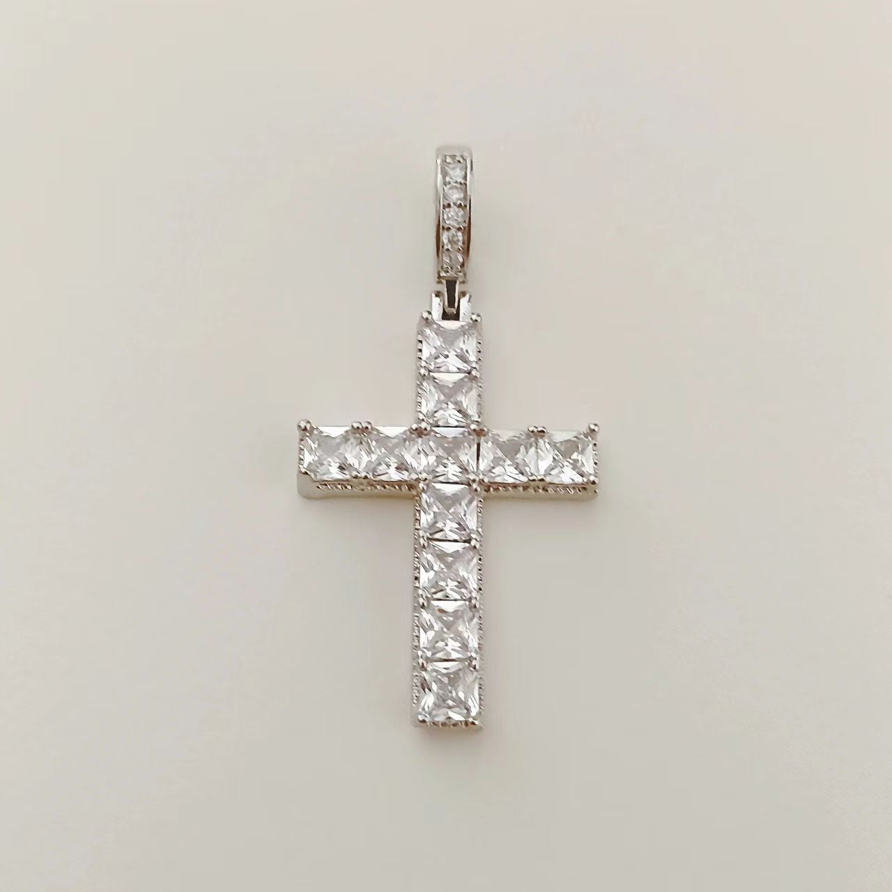 Handmade Copper Cross Pendant With Real Gold Plated Finish And Zircon Inlay