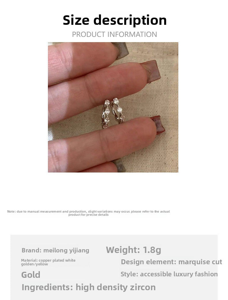 Gold Horse Sleeper Earrings For Women With 925 Sterling Silver Posts And Zircon Inlay, Copper Material