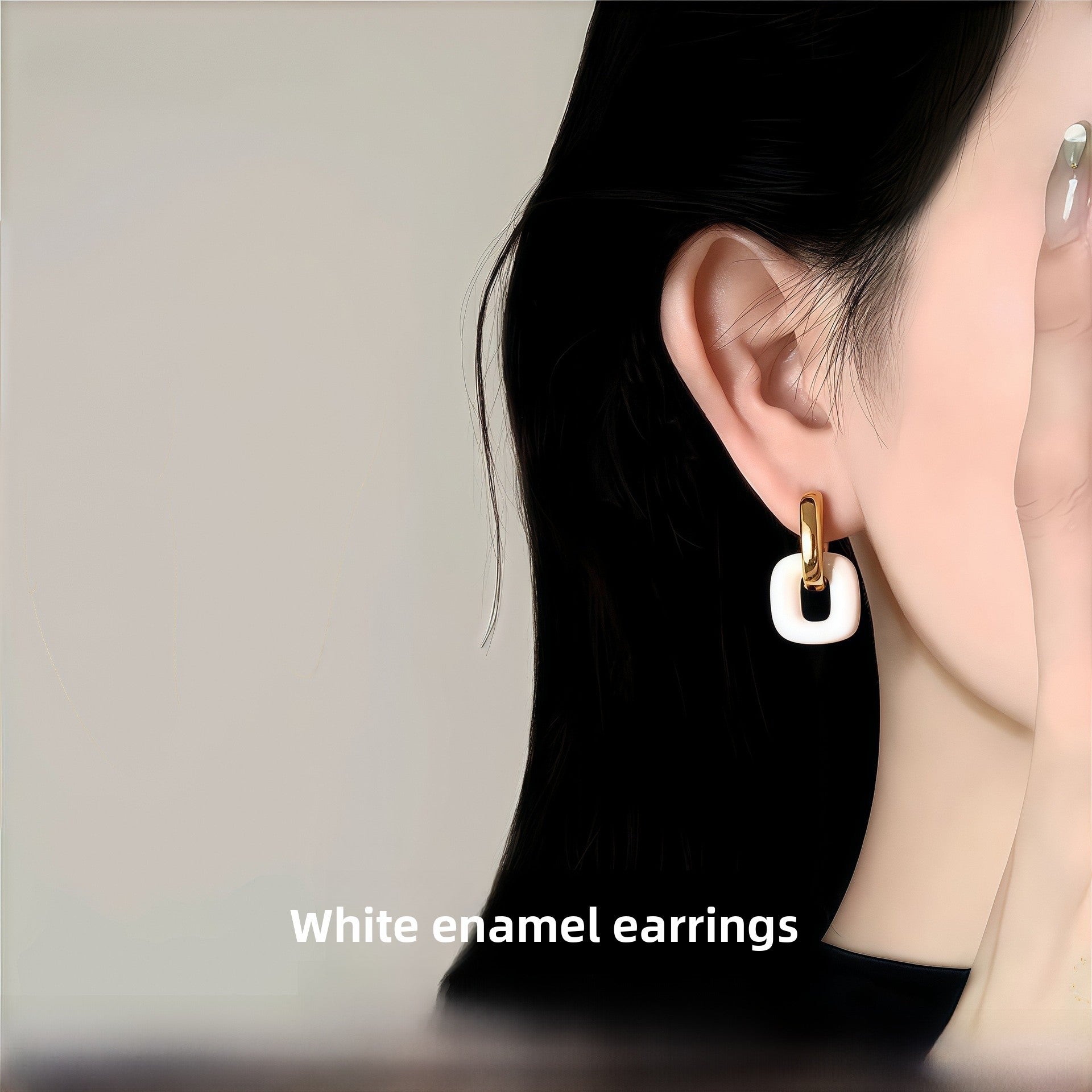 Circle Enamel Drop Earrings In Alloy With Copper Ear Pins, New Style For Women